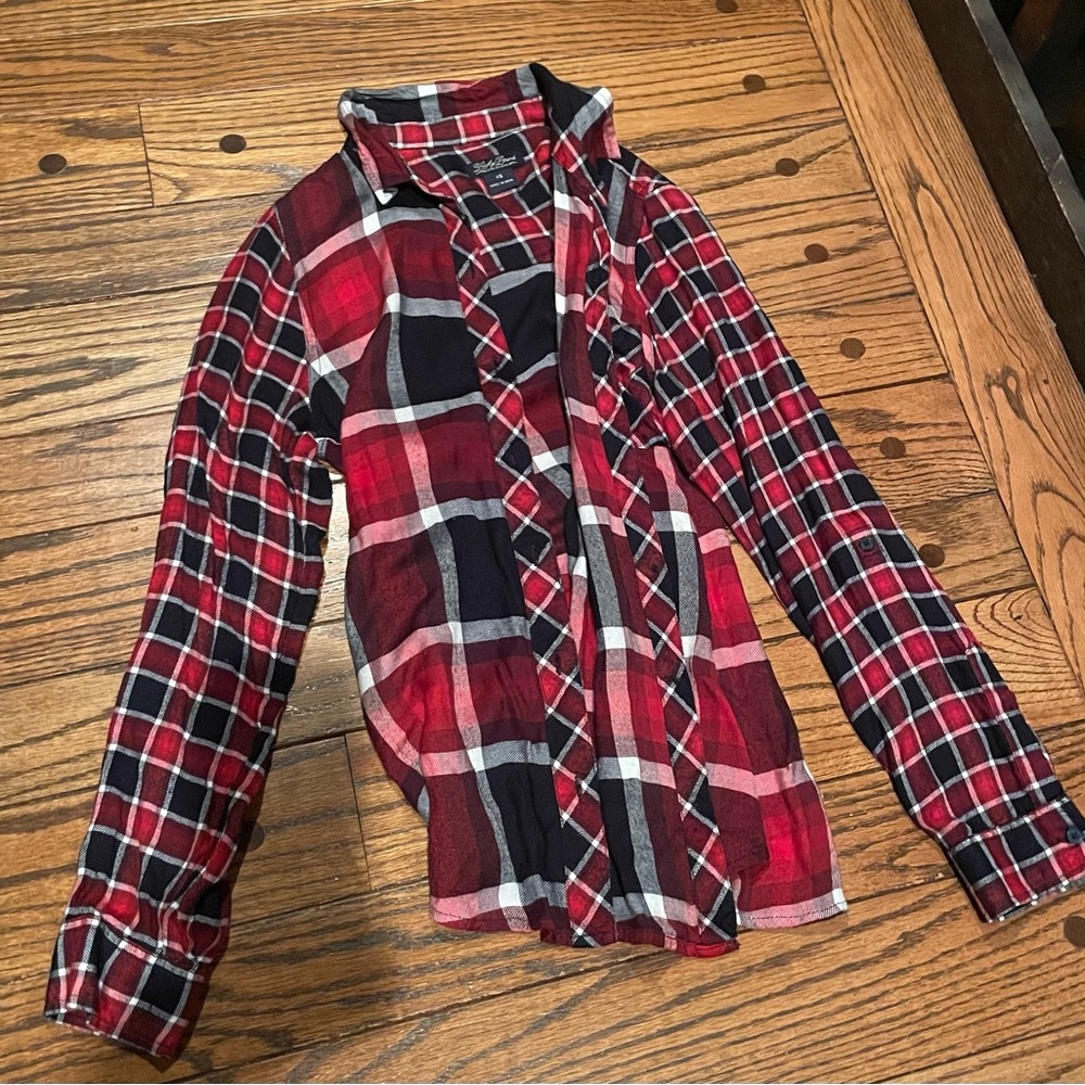Lucky Brand Red and Black Checkered Shirt